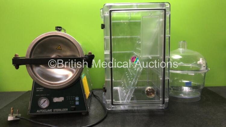 Mixed Lot Including 1 x Sturdy SA-232 Autoclave Sterilizer and 2 x Plastic Tanks *SN 239278*