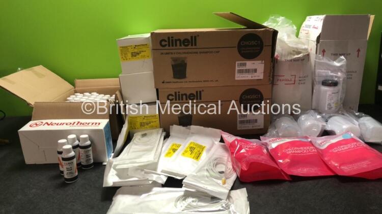 Mixed Lot Including Bitrex Solution, Shower Caps, Disposable Neurotherm Radiofrequency Electrodes and Urine Cytology Specimen Beakers *All Out of Date*