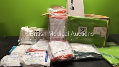 Mixed Lot Including High Back Slings, Active Compression Systems, Urine Drainage Bags, Dental Mirrors and Plastic Jars