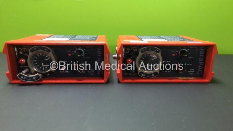 2 x Smiths Medical paraPAC 200D Ventilators (Some Casing Damage and Missing Dials - See Photos) *0611399*