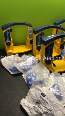 4 x Laerdal LSU Suction Units with 11 x Serres Ref 57151 Lids (All Power Up with Damage-See Photos) - 5