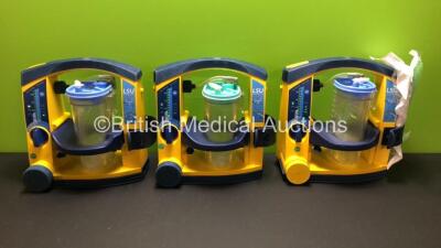 3 x Laerdal Suction Units with 3 x Cups and Lids (All Power Up)