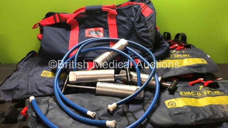 Mixed Lot Including 8 x Hartwell Medical Evac U Splints Mattress, 4 x Hartwell Medical Pumps and 2 x Carry Bags