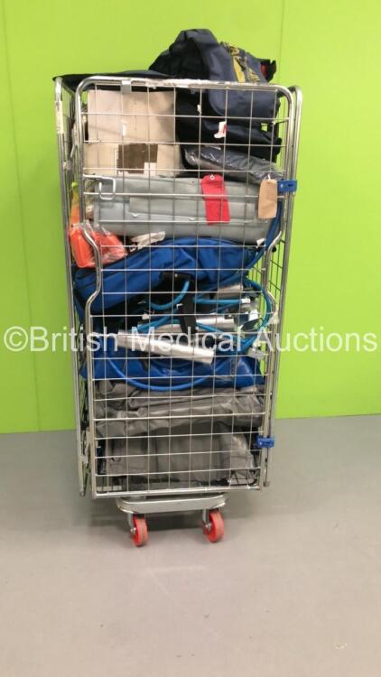 MIxed Cage Including LifePak 12 Printers, Evac-U-Splints and ELK Emergency Lifting Cushions (Cage Not Included)