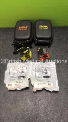 2 x Emma Ref 605100 Capnographs in Carry Cases (Both Power Up) *SN 114257, 223313*