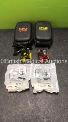 2 x Emma Ref 605100 Capnographs in Carry Cases (Both Power Up) *SN 114257, 223313* - 2