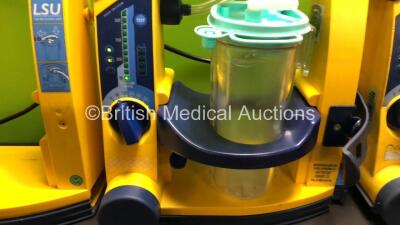 4 x Laerdal LSU Suction Units with 1 x Suction Cup and Lid (All Power Up with Damage-See Photo) - 4