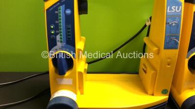 4 x Laerdal LSU Suction Units with 1 x Suction Cup and Lid (All Power Up with Damage-See Photo) - 5