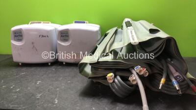 4 x Mangar Airflo Plus Compressors with 4 x Mangar Lifting Cushions (Missing Yellow Poles and Missing Controllers)