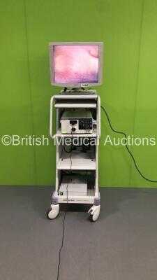 Olympus Compact Trolley with Sony Monitor, Olympus CV-170 Imaging Platform with Olympus OTV-S7H Camera Head (Powers Up)