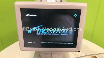 TopCon TRC-NW400 Non-Mydriatic Retinal Camera Version 1.0.2 on Motorized Table (Powers Up) *S/N 967427* **Mfd 2015 ** *FOR EXPORT OUT OF THE UK ONLY* - 2