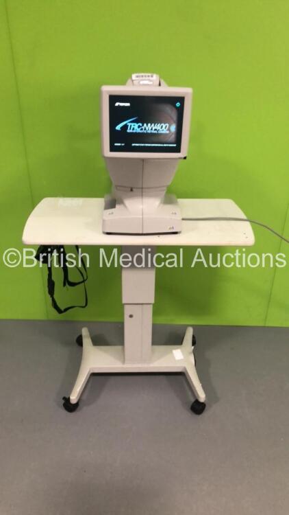 TopCon TRC-NW400 Non-Mydriatic Retinal Camera Version 1.0.7 on Motorized Table (Powers Up - Missing Cap and Rear Trim - See Pictures) *S/N 984604* **Mfd 07/2018 ** *FOR EXPORT OUT OF THE UK ONLY*