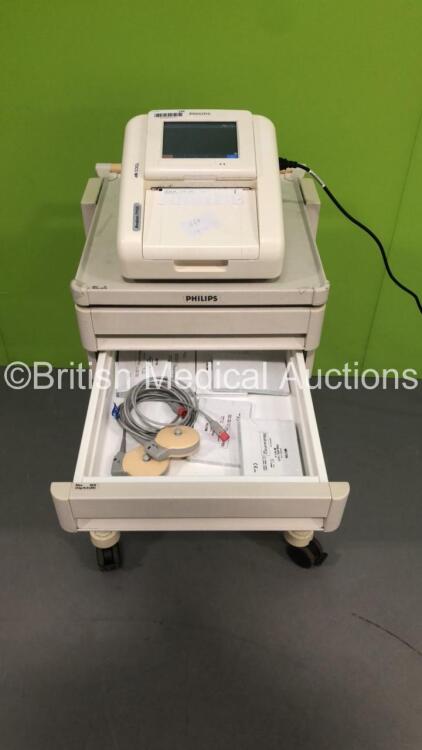 Philips Avalon FM30 Fetal Monitor on Stand with 1 x TOCO Transducer and 1 x US Transducer (Powers Up)