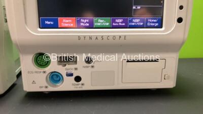 2 x Fukuda Denshi Dynascope DS-7100 Touch Screen Patient Monitors with ECG/Resp, SPO2, NIBP, BP, TEMP and Printer Options *Mfd 2012* (Both Power Up) - 2