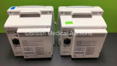 2 x Fukuda Denshi Dynascope DS-7100 Touch Screen Patient Monitors with ECG/Resp, SPO2, NIBP, BP, TEMP and Printer Options *Mfd 2012* (Both Power Up) - 4