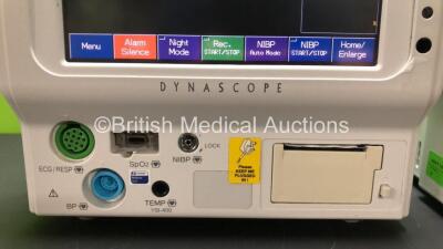 2 x Fukuda Denshi Dynascope DS-7100 Touch Screen Patient Monitors with ECG/Resp, SPO2, NIBP, BP, TEMP and Printer Options *Mfd 2014 - 2013* (Both Power Up) - 3