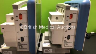 2 x Drager Infinity Delta XL Patient Monitors with HemoMed 1, Aux/Hemo 2, Aux/Hemo 3, NBP and MultiMed Options, 2 x Docking Stations and 2 x Power Supplies *Mfd 2009* (Both Power Up) - 4