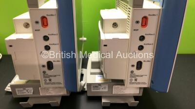 2 x Drager Infinity Delta XL Patient Monitors with HemoMed 1, Aux/Hemo 2, Aux/Hemo 3, NBP and MultiMed Options, 2 x Docking Stations and 2 x Power Supplies *Mfd 2009* (Both Power Up) - 4