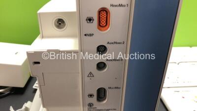 Job Lot Including 1 x Drager Infinity Delta XL Patient Monitor with HemoMed 1, Aux/Hemo 2, Aux/Hemo 3, NBP and MultiMed Options, 1 x Docking Station and 1 x Power Supply *Mfd 2009* ( Powers Up) 12 x Drager MultiMed 12 Ref 5589663 Modules and 1 x Drager Re - 3