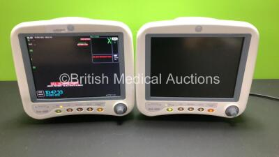 2 x GE Dash 4000 Patient Monitors with BP1, BP2, SPO2, Temp/CO, CO2, NBP and ECG Options (Both Power Up with 1 x Blank Screen and 1 x Damaged Casing - See Photos)