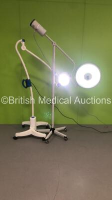 1 x Brandon Medical LED Mobile Operating Theatre Light on Stand and 1 x Berchtold Chromophare C-450 Mobile Operating Theatre Light on Stand (Both Power Up)