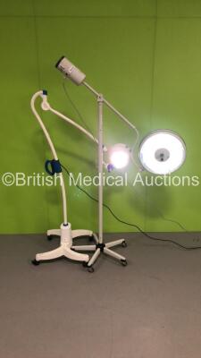 1 x Brandon Medical LED Mobile Operating Theatre Light on Stand and 1 x Berchtold Chromophare C-450 Mobile Operating Theatre Light on Stand (Both Power Up) - 2