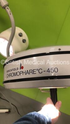 1 x Brandon Medical LED Mobile Operating Theatre Light on Stand and 1 x Berchtold Chromophare C-450 Mobile Operating Theatre Light on Stand (Both Power Up) - 6