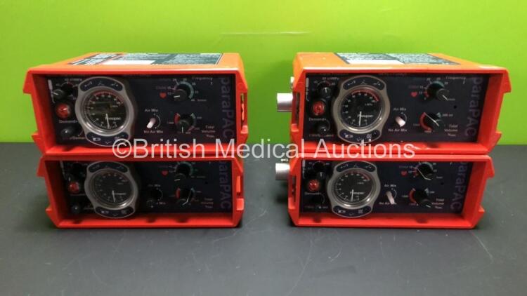 4 x Smiths paraPAC 200D Ventilators (3 x Missing Dials - See Photo) *SN 1601295 - 0303389 - 1803251 - N/A*