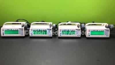 4 x Smiths Medfusion 3500 Syringe Pumps Version V3.0.6 (All Power Up) *M63608 - M71341 - M64193 - M71354