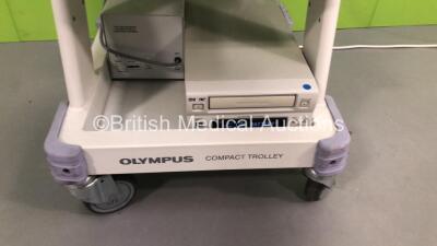 Olympus Compact Stack Trolley with Olympus OEV191H Monitor, Olympus Visera CLV-S40 Light Source, Olympus Visera OTV-S7 Digital Processor and Sony UP-21MD Colour Video Printer (Powers Up) *S/N 508224 / 508231 / 508230 / 508248* - 5