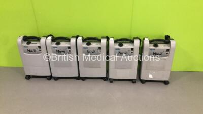 5 x Nidek Medical Nuvo Lite 3 Oxygen Concentrators Mark 5 Model 935 OCSI (All Power Up - Stock Photo Used)