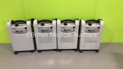 4 x Nidek Medical Nuvo Lite 3 Oxygen Concentrators Mark 5 Model 935 OCSI (All Power Up - 1 x Missing Wheel)