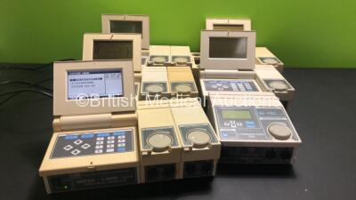 Job Lot Including 5 x EMS Medi-Link System Control Modules with 5 x Ultrasound Dual Frequency Modules and 3 x Interferential Modules (All Power Up, 1 x with Comms Time Out Error, 1 x Blank Screen, 2 x with Various Errors - See Photos) and 1 x EMS Combinat