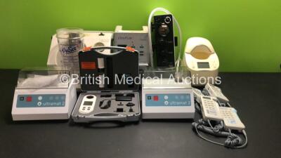 Mixed Lot including 1 x Blease 2200 Anaesthesia Ventilator with Hose, 1 x Biosense Webster Cool Flow Pump, 4 x Huntleigh Fetal Dopplers, 2 x SDI Ultramat 2 Shakers, 1 x Carefusion Micro I Spirometer, 1 x Eschmann VP25 Portable Suction Unit (Missing Dial) 