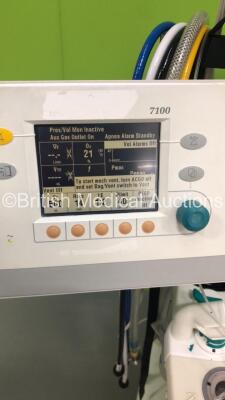 Datex-Ohmeda S/5 Aespire Anaesthesia Machine with Datex-Ohmeda 7100 Ventilator Software Version 1.4,GE Datex-Ohmeda Monitor,Datex-Ohmeda Module Rack Including 1 x E-CAiOV Gas Module with Spirometry and D-Fend Water Trap,1 x E-PRESTN Module with SpO2,T1,T2 - 4