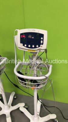 4 x Welch Allyn 53NT0 Patient Monitors on Stands with 4 x BP Hoses,4 x SpO2 Finger Sensors and 3 x BP Hoses (All Power Up) * SN JA054207 / JA041801 / JA053756 / JA123090 * - 5