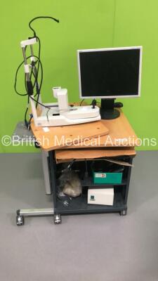 Heidelberg Engineering Trolley with NEC Monitor and Slit Lamp Chin Rest Mounting Bracket * Incomplete/Spares and Repairs * * SN HRA2-KT-00631 *