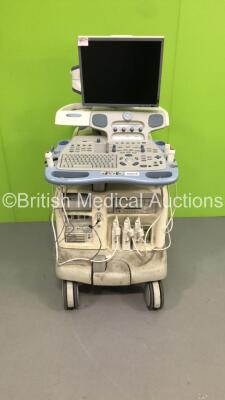 GE Vivid 7 Dimension Ultrasound Scanner with 4 x Transducers/Probes (1 x 7S * Mfd Oct 2012 *,1 x 5S * Mfd Nov 2003 *,1 x 10S * Mfd Feb 2014 * and 1 x Pencil Probe),Sony Digital Graphic Printer UP-D897 and JVC DVD Recorder (Hard Drive Removed-General Wear 