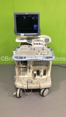 GE Vivid 7 Dimension Ultrasound Scanner *S/N 11678V7L* **Mfd 2009** Application Software Version 7.3.0 System Software 3.0.3 with 1 x Transducer / Probe (M4S *Mfd 09/2009) and JVC DVD Recorder (Powers Up - Missing Dials / Switches / Buttons - See Pictures