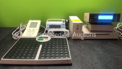 Mixed Lot Including 1 x 3M Laser Imager (No Power) 1 x Nonin 7500FO MR Compatible Pulse Oximeter with 1 x AC Power Supply (Powers Up when Tested with Stock Power Supply) 1 x Medfusion 3500 Infusion Pump (Untested Due to Missing Power Supply) 1 x Seca 2208