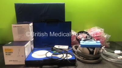 Mixed Lot Including 60 x BD Nexiva Ref 383531 Catheters *Out of Date* 1 x Siemens 4752916 Active ECG Electrode, 2 x Headphones, Large Quantity of Cutaneous Solution and 2 x Cushions