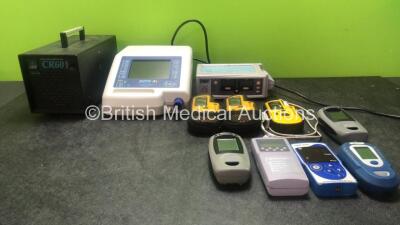 Mixed Lot Including 1 x CR60 High Flow Compressor (Powers Up) 1 x B & D Electromedical Nippy 3+ Ventilator (Powers Up) 1 x Nellcor N-560 Pulse Oximeter (No Power) 3 x GE Ohmeda Tuffsat Pulse Oximeters with 1 x SpO2 Finger Sensor (All Untested Due to Possi