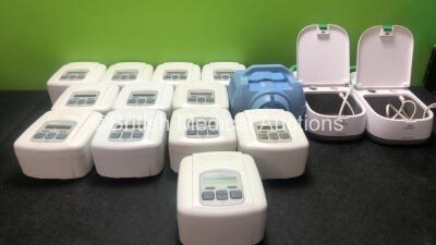 Mixed Lot Including 12 x DeVilbiss Sleep Cubes with 6 x AC Power Supplies (All Power Up) 2 x Philips Innospire Deluxe Nebulizers (Both Power Up) 1 x Medix Turboneb 2 Nebulizer (Powers Up)*SN IK002973, IK008995, IK011724, IK006521, IS022208, IK006230, IS0