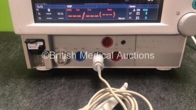 Datex Ohmeda Cardiocap 5 Anesthesia Monitor Including ECG, SpO2, NIBP, P1, P2, T1 and T2 Options with D-fend Water Trap and 1 x SpO2 Finger Sensor (Powers Up) *SN FBWE00434* - 2