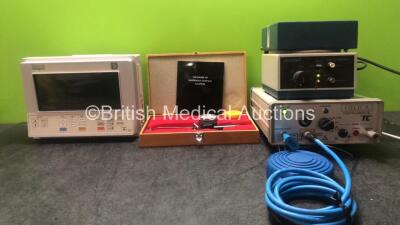 Mixed Lot Including 1 x Datascope Passport Patient Monitor Including ECG, IBP1, IBP2, CO2, T and SpO2 Options, 1 x Harpenden Skinfold Calipers, 1 x Helica TC Thermal Coagulator with Footswitch (Powers Up) 1 x Scotlab Micro Centaur Centrifuge (Powers Up wi