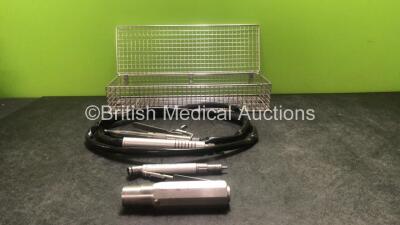 Mixed Lot Including 1 x Hall Surgairtome two Handpiece with Hose, 1 x Chiro Drill 1200 Attachment in Tray