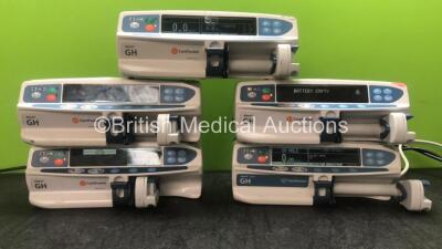 4 x Carefusion Alaris GH Syringe Pumps (All Power Up, 1 with Battery Failure-See Photo) 1 x Carefusion Alaris GH Plus Syringe Pump (Powers Up)