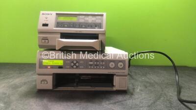 Job Lot Including 1 x Sony UP-21MD Color Video Printer (Powers Up) 1 x Sony UP-55MD Color Video Printer (Powers Up with Missing Cartridge- See Photo)