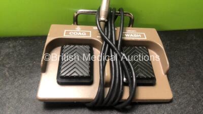 Mixed Lot Including 1 x Weinmann Accuvac Transport Rescue Suction Unit (Untested Due to DC Power Supply) 1 x Nerve Stimulator MultiStim Sensor (Untested Due to Possible Flat Batteries) 1 x Olympus MAJ-528 Footswitch *SN 6613, 19448* - 6