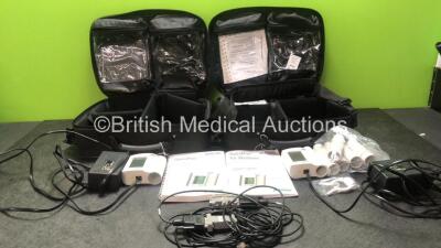 2 x Jaeger Spiro Pro+ Spirometers with 2 x Power Supplies and Accessories in Carry Cases (Both Power Up)